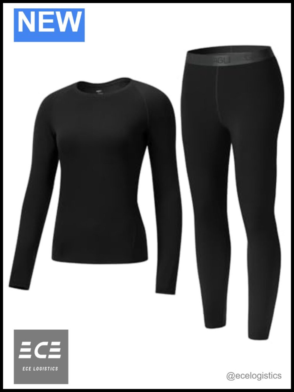 Women's Lightweight Thermal Underwear Set Long Johns Base Layer Crew Neck